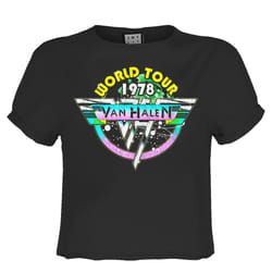 Amplified Womens/Ladies World Tour 78 Van Halen Crop Top - XS, Charcoal