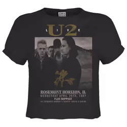 Amplified Womens/Ladies Live U2 Crop Top - XS, Charcoal