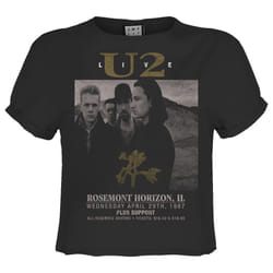 Amplified Womens/Ladies Live U2 Crop Top - XS, Charcoal