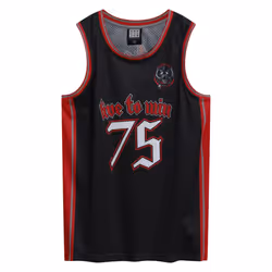 Amplified Mens Motorhead Basketball Jersey - S, Black/Red