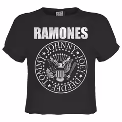 Amplified Womens/Ladies Classic Seal Ramones Crop Top - XS, Charcoal