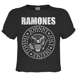 Amplified Womens/Ladies Classic Seal Ramones Crop Top - XS, Charcoal