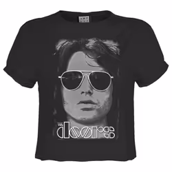 Amplified Womens/Ladies Mr Mojo Risin The Doors Crop Top - XS, Charcoal