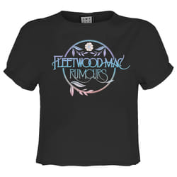 Amplified Womens/Ladies Rumours Floral Logo Fleetwood Mac Crop Top - XS, Charcoal