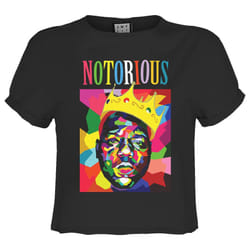 Amplified Womens/Ladies Geo Crown Notorious Big Crop Top - XS, Charcoal