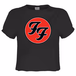 Amplified Womens/Ladies Foo Fighters Logo Crop Top - XS, Charcoal