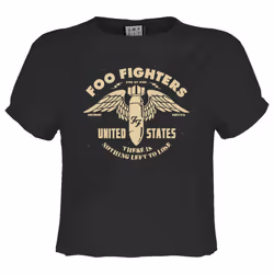Amplified Womens/Ladies One By One Foo Fighters Crop Top - XS, Charcoal