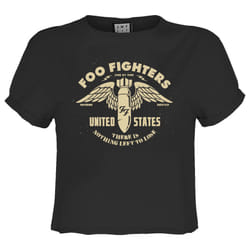 Amplified Womens/Ladies One By One Foo Fighters Crop Top - XS, Charcoal