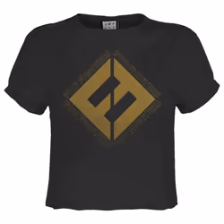 Amplified Womens/Ladies Concrete & Gold Foo Fighters Crop Top - XS, Charcoal