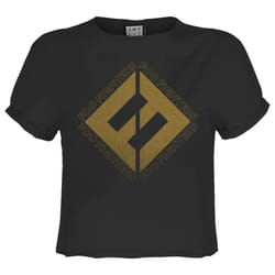 Amplified Womens/Ladies Concrete & Gold Foo Fighters Crop Top - XS, Charcoal