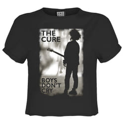 Amplified Womens/Ladies Boys Don't Cry The Cure Crop Top - XS, Charcoal