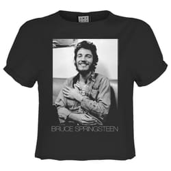 Amplified Womens/Ladies Bruce Springsteen Vintage Crop Top - XS, Charcoal