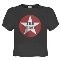 Amplified Womens/Ladies Star Logo The Clash Crop Top - XS, Charcoal