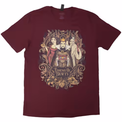 Disney Unisex Adult Essence Of Beauty T-Shirt - S, Maroon Red