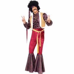Smiffys Mens 70s Psychedelic Rocker Costume Set