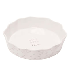 Moments Round Scolloped Pie Dish - Made With Love