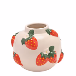 The Cottage Garden Hand Painted Vase Small - Strawberry