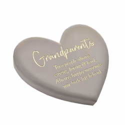 Thoughts of You Memorial Graveside Heart Plq - Grandparents