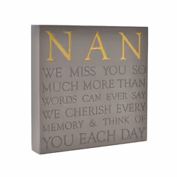 Thoughts of You Memorial Square Plaque - Nan