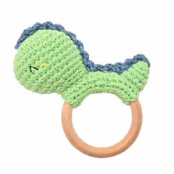 Petit Cheri Crochet Dinosaur Rattle - T-Rex