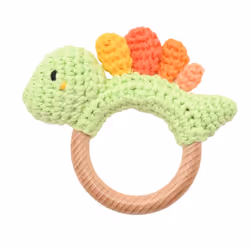 Petit Cheri Crochet Dinosaur Rattle - Stegosaurus
