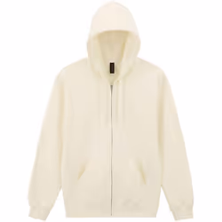 Gildan Unisex Adult Softstyle Midweight Full Zip Hoodie - L, Off White
