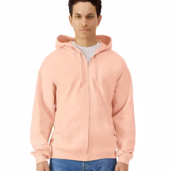 Gildan Unisex Adult Softstyle Midweight Full Zip Hoodie - S, Dusty Rose