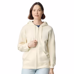 Gildan Unisex Adult Softstyle Midweight Full Zip Hoodie - S, Off White