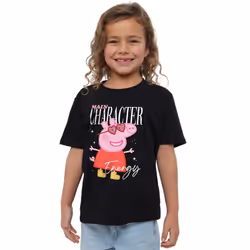 Peppa Pig Girls Main Character T-Shirt - 7-8 Years, Black