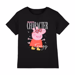 Peppa Pig Girls Main Character T-Shirt - 7-8 Years, Black