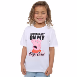Peppa Pig Girls Bingo Card T-Shirt - 7-8 Years, White