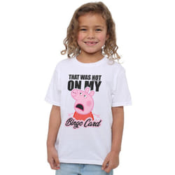 Peppa Pig Girls Bingo Card T-Shirt - 7-8 Years, White