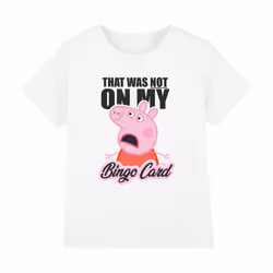Peppa Pig Girls Bingo Card T-Shirt - 7-8 Years, White