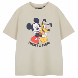Disney Boys Mickey & Pluto Short-Sleeved T-Shirt - 18-24 Months, Beige