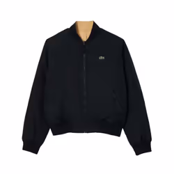 Lacoste Mens Water Repellent Padded Bomber Jacket - S, Black/Beige