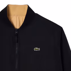 Lacoste Mens Water Repellent Padded Bomber Jacket - S, Black/Beige