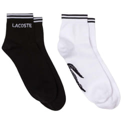 Lacoste Unisex Adult Low Sports Socks (Pack of 2) - 9 UK-11 UK, Black/White
