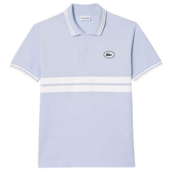 Lacoste Mens Badge Classic Polo Shirt - XS, Blue/White