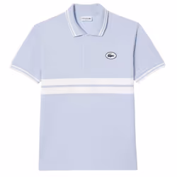 Lacoste Mens Badge Classic Polo Shirt - S, Blue/White