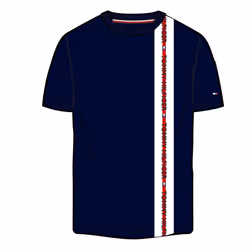 Tommy Hilfiger Mens Stripe Logo T-Shirt - S, Blue