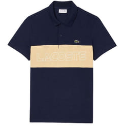 Lacoste Mens Pique Stretch Regular Polo Shirt - S, Navy/Cream
