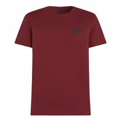 Tommy Hilfiger Mens Logo Embroidered T-Shirt - L, Purple