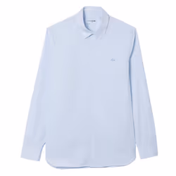 Lacoste Mens Plaid Poplin Slim Shirt - 18in, White