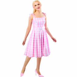 Barbie Womens/Ladies Perfect Day Costume Dress - M, Pink/White