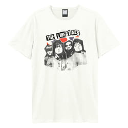 Amplified Unisex Adult Rip Flag Xerox The Libertines T-Shirt - XS, Vintage White