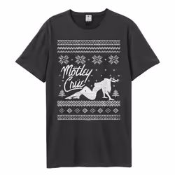 Amplified Unisex Adult Motley Crue Holiday T-Shirt - XS, Charcoal