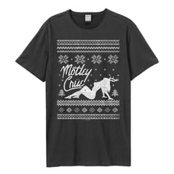 Amplified Unisex Adult Motley Crue Holiday T-Shirt - XS, Charcoal