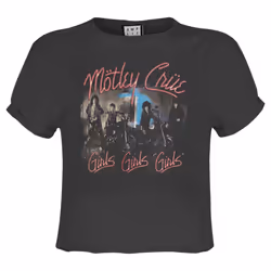 Amplified Womens/Ladies Girls Girls Girls Motley Crue Crop Top - XS, Charcoal