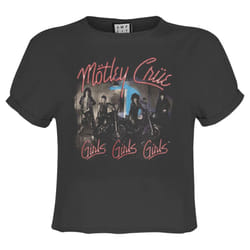 Amplified Womens/Ladies Girls Girls Girls Motley Crue Crop Top - XS, Charcoal