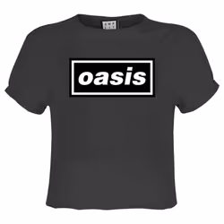 Amplified Womens/Ladies Oasis Logo Crop Top - XS, Charcoal